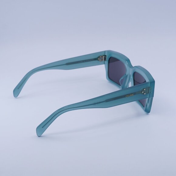 🕶️ New Celine CL40280U 93A Sunglasses - Shiny Lime Transparent Frame - Picture 9 of 10